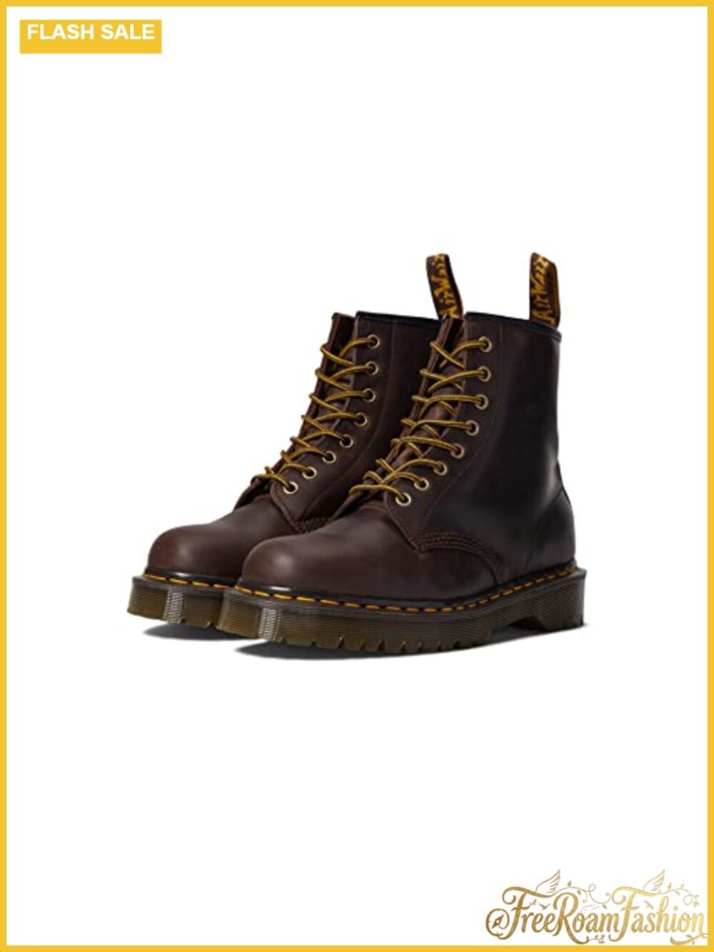 Combat Boots Leather 8-Eye Lace Up Ankle Boots Goodyear Welt Work